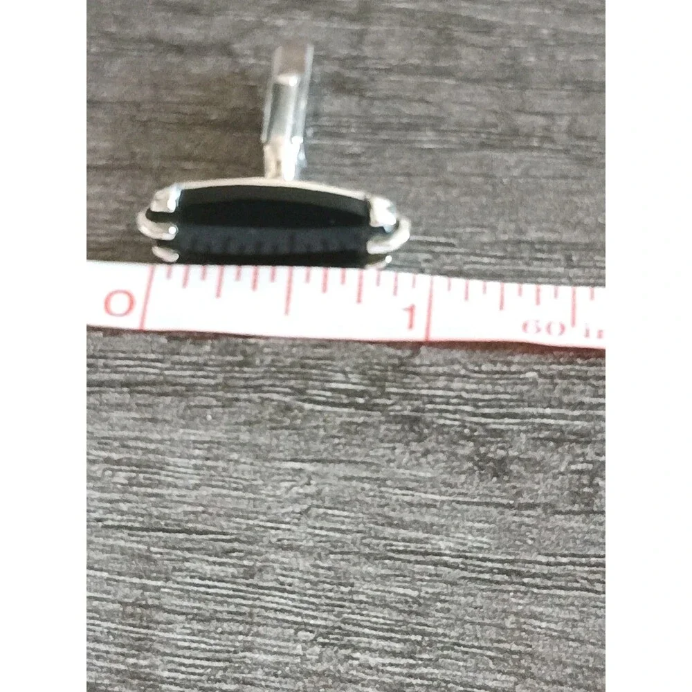 Black Onyx Sterling Silver Vintage Cuff Links